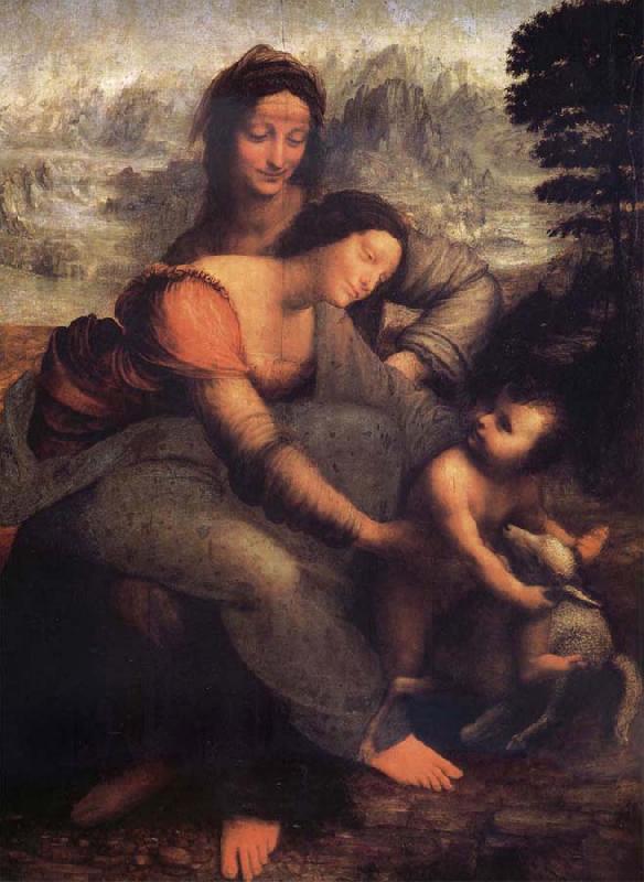 LEONARDO da Vinci The Virgin and the Nino with Holy Ana oil painting picture